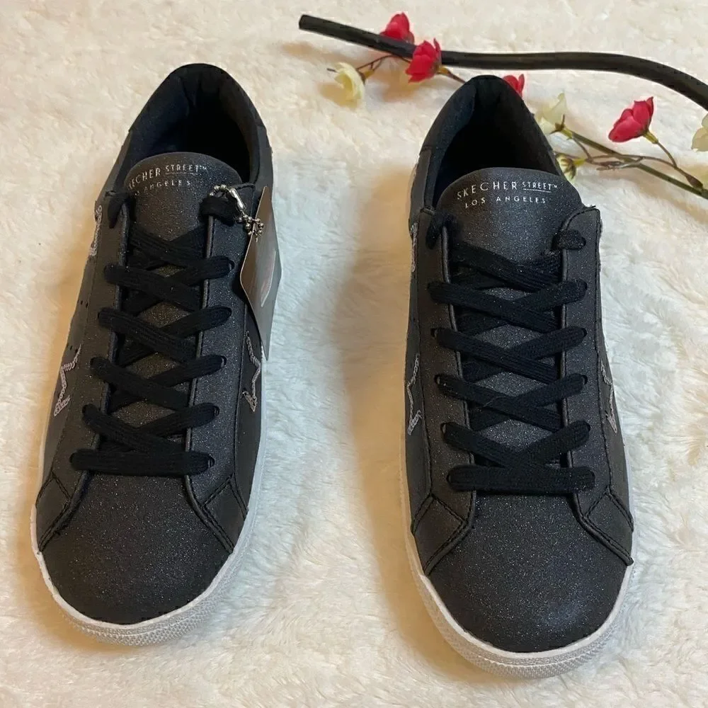 Skechers Aura -Sequin swagger sneaker, Black